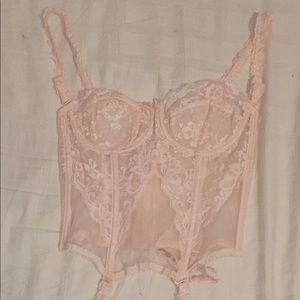 Champagne pink lace Corset lingerie lady Marlene